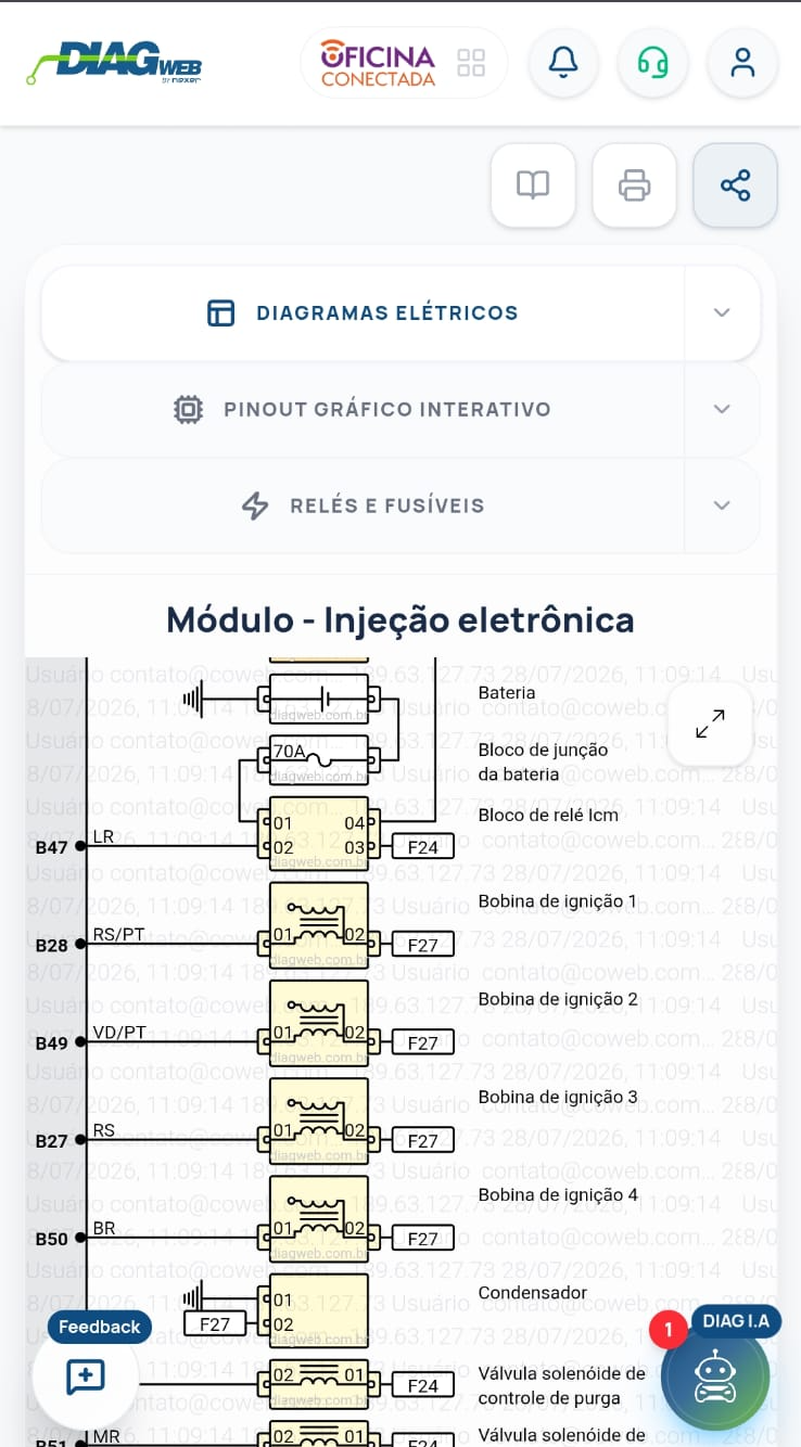 Diagweb: diagrama elétrico do módulo de injeção